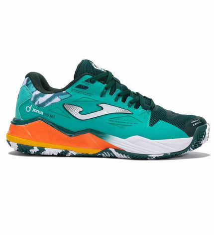Gray Joma Sport Spin adult tennis paddleschoenen for sport and outdoor tennis, showing the shoe with textured sole and breathable design.