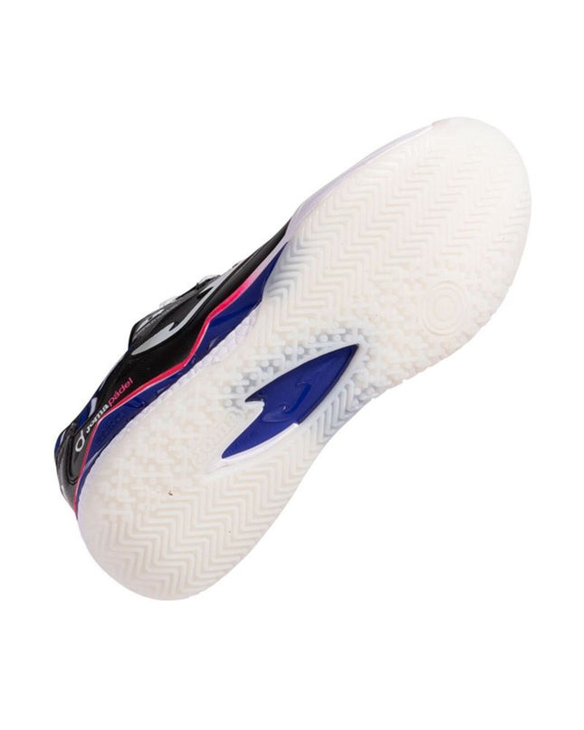 Black Joma Sport Spin adult padel tennis shoes with breathable mesh and cushioned sole for outdoor sports.
