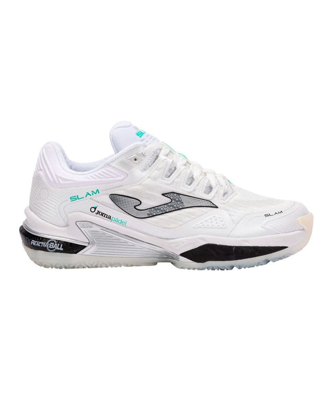 White Joma Sport Slam 2502 adult tennis paddel shoes for outdoor sports, featuring breathable design and supportive sole.