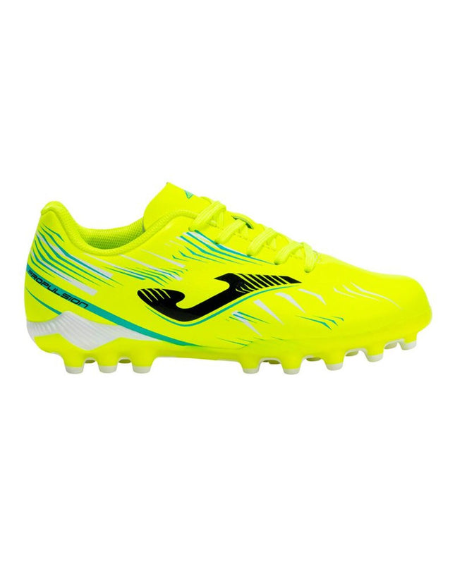 Yellow Joma Sport Propulsion 2509 adult football soccer shoes for outdoor sports, showing the cleats and sleek design.