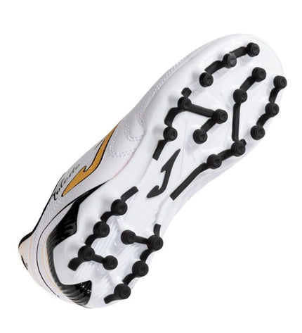 Adult Joma Sport Toledo 2502 white football shoes for outdoor soccer, featuring lightweight design and supportive fit.