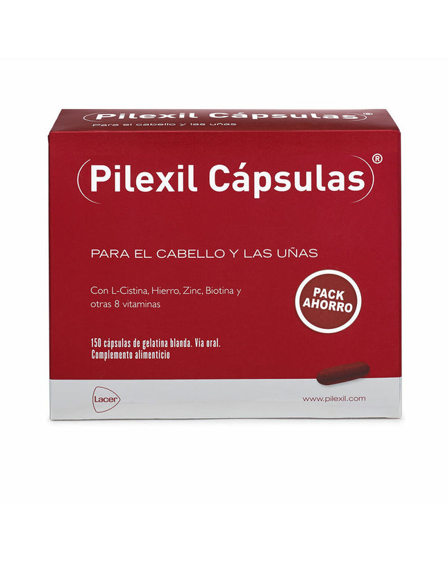 Pilexil voedingssupplement supplementen, 150 stuks, voor haar en hoofdhuid gezondheid, in verpakking met pillen.