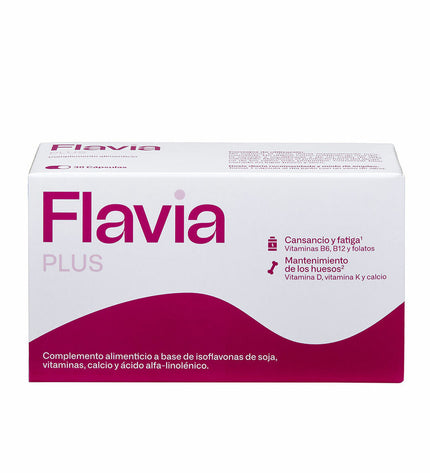 Flavia PLUS Menopausia dietary supplement capsules for menopause support, part of health and personal care vitamins and minerals.