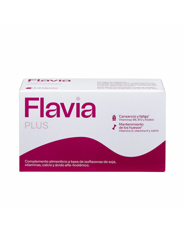 Flavia PLUS Menopausia dietary supplement capsules for menopause support, part of health and personal care vitamins and minerals.