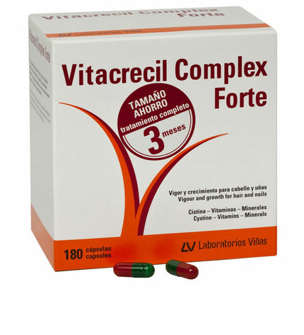 Vitacrecil Complex Forte hair and nail supplement bottle with 180 capsules, health and personal care vitamin and mineral supplement