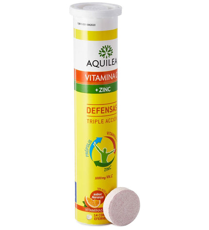 Aquilea Vitamine C Zink voedingssupplement box with 14 tablets, health and personal care vitamin and mineral product