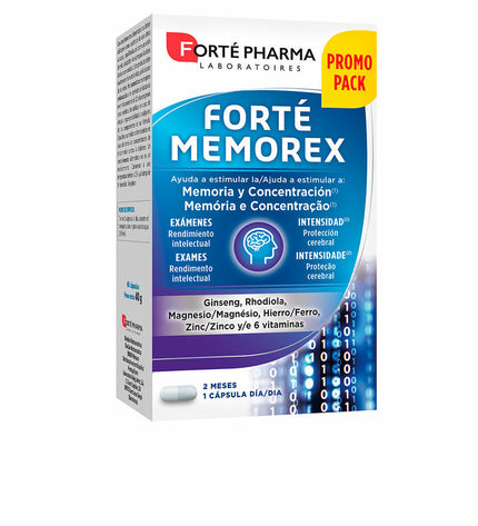 Forté Pharma Forté Memorex brain supplement box with 56 capsules, health and personal care vitamin and mineral supplement.