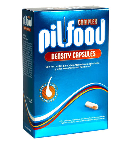 Pilfood COMPLEX voedingssupplement pack with 180 capsules, supporting health with vitamins and minerals in a white bottle