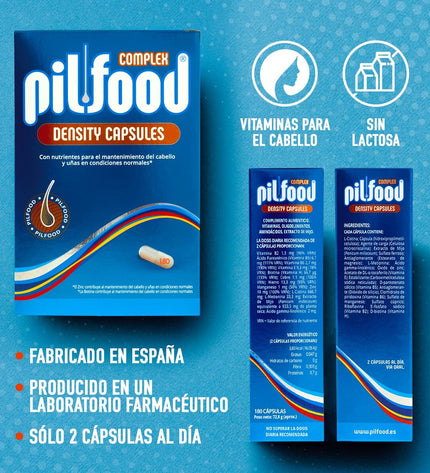 Pilfood COMPLEX voedingssupplement with 180 capsules, health and personal care vitamin and mineral supplement on white background.