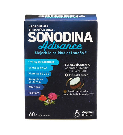 Natura Essenziale Soñodina Advance melatonine supplement for sleep, 60 capsules, health and personal care, vitamins and minerals