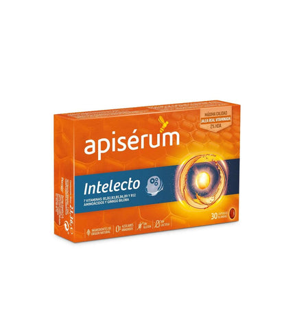 Apiserum Intelecto brain supplement box with 30 capsules, part of health and personal care vitamins and minerals range.