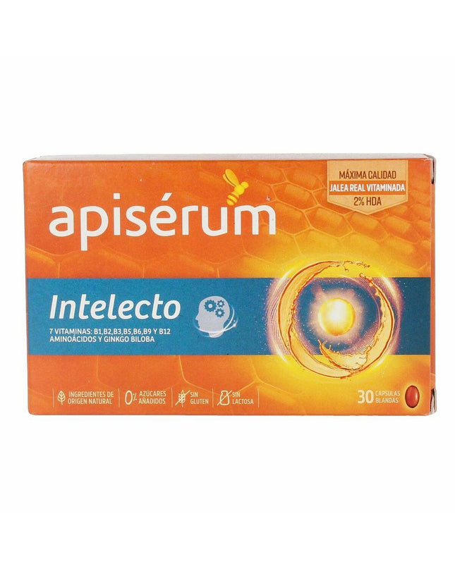 Apiserum Intelecto brain supplement box with 30 capsules, part of health, vitamins, and mineral dietary supplements.