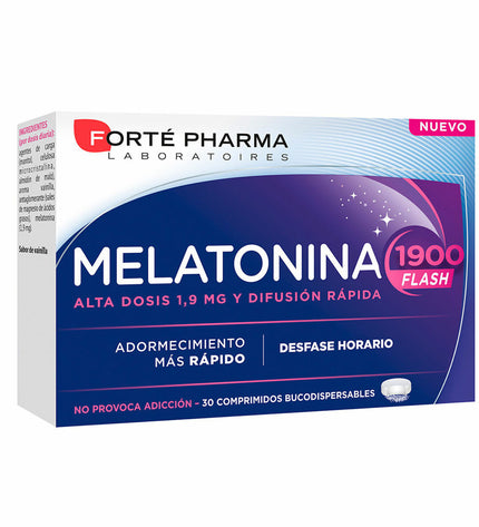 Forté Pharma Melatonina supplement for sleep, box of 30 melatonin capsules, health and personal care product with packaging.