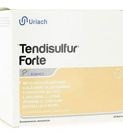 Tendisulfur Forte supplement box with 28 capsules, health and personal care vitamins and minerals product.