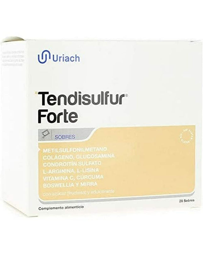 Tendisulfur Forte supplement box with 28 capsules, health and personal care vitamins and minerals product.