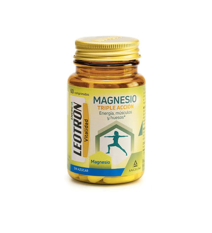 Leotron Magnesium Leotron 60 tablets in blister pack, dietary supplement for health and personal care.