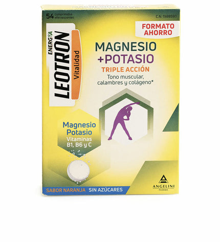 Leotron Energía Magnesio en potasio, suplemento de vitaminas y minerales, 54 piezas, para salud y bienestar personal.