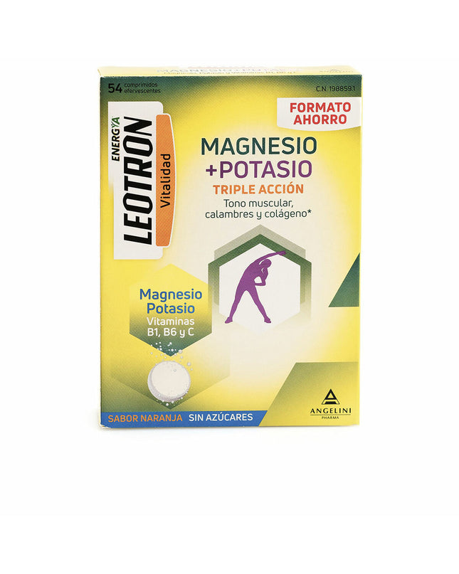 Leotron Energía Magnesio en potasio, suplemento de vitaminas y minerales, 54 piezas, para salud y bienestar personal.