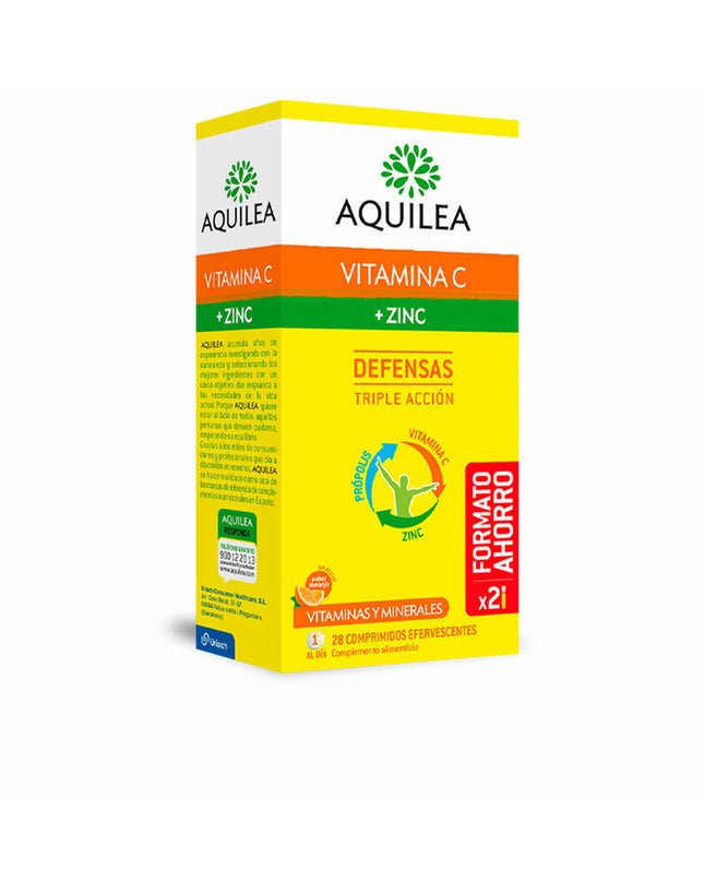 Aquilea Vitamina C Zinc supplement box with 28 tablets, in health and personal care vitamin and mineral category.