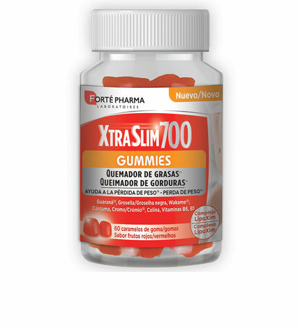 Forté Pharma Xtraslim 700 health supplement bottle with label, in a clean, minimal setting, focused on product packaging.