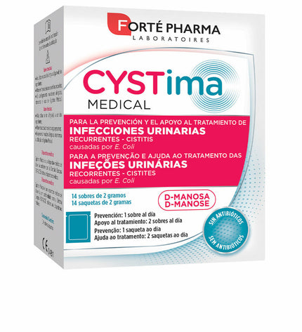 Forté Pharma CYStima dietary supplement box with 14 sachets, health and personal care vitamin and mineral supplement packaging