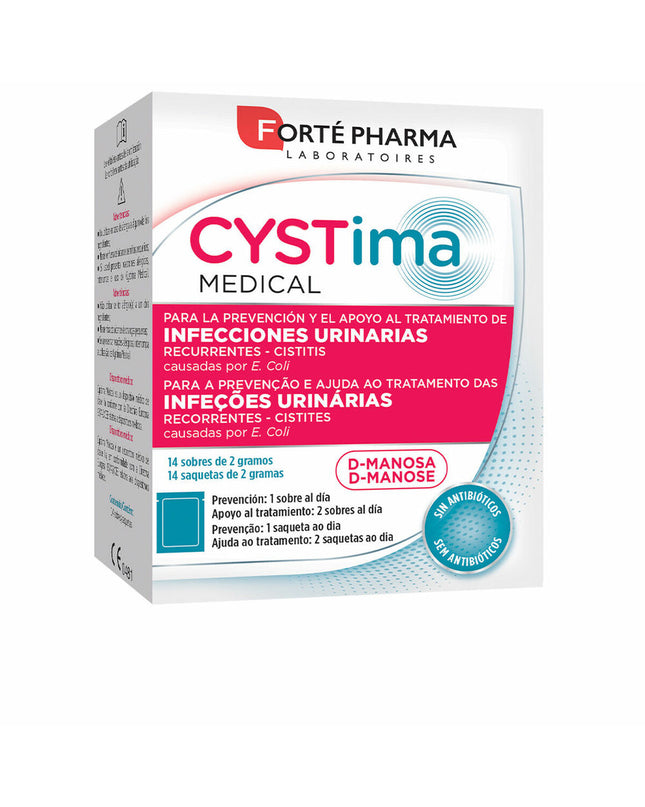 Forté Pharma CYStima dietary supplement box with 14 sachets, health and personal care vitamin and mineral supplement packaging