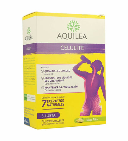 Aquilea Vetverbrandend Aquilea Celulite capsules, 15 stuks, health and personal care dietary supplement, close-up of the product packaging.
