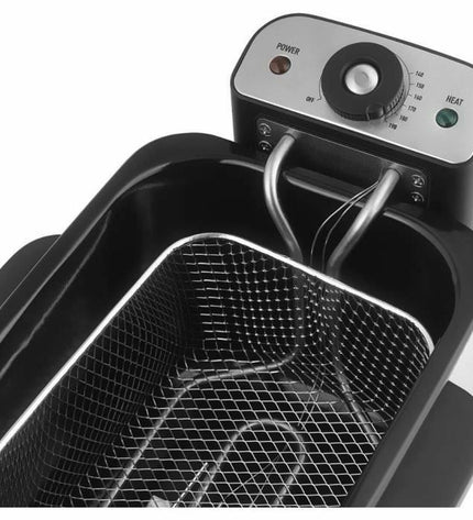 Smarton gray 1kg, 3L deep fryer for home cooking, compact electric kitchen appliance with digital controls