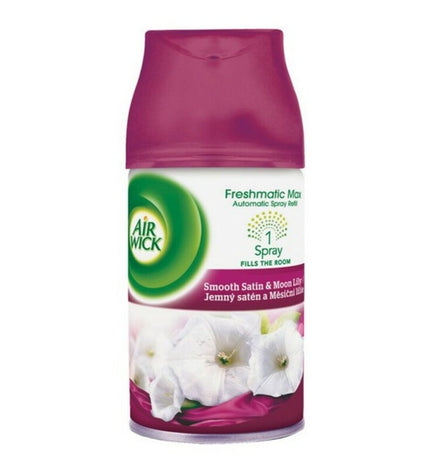 Air Wick Lirio Luna air freshener refill bottle for home and kitchen, 250 ml, decorative and refreshing scent.