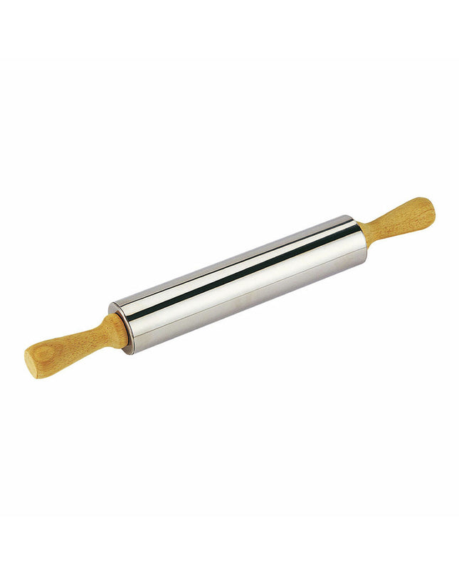 Tescoma Delicia stainless steel cake rolling pin, 25 cm, for baking and pastry preparation in the kitchen.