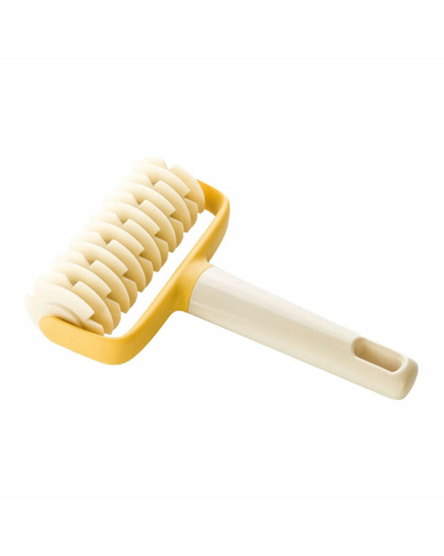 Tescoma Deegroller Rombos Delicia plastic for baking, with textured roller surface for creating patterned dough in cooking and baking.