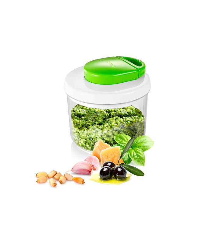 Tescoma Maalmachine, compact plastic kitchen tool, measuring 14x13.5 cm, designed for home cooking and small electrical appliances.