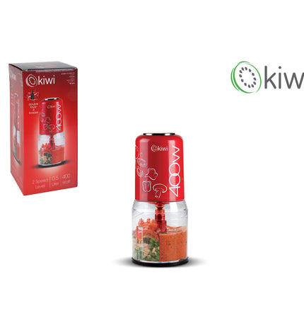 Kiwi Maalmachine 400W for home cooking, compact electric grinder with black and silver design.