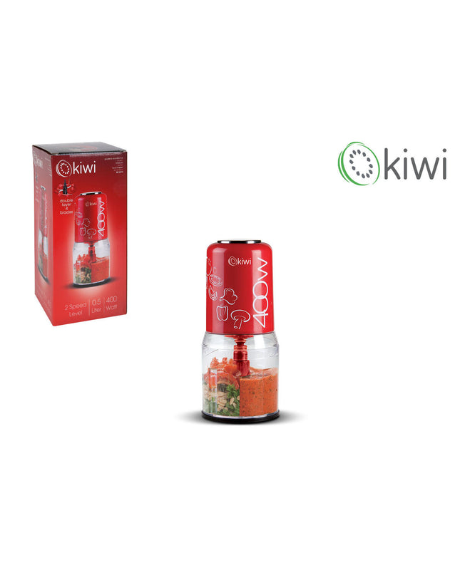 Kiwi Maalmachine 400W for home cooking, compact electric grinder with black and silver design.