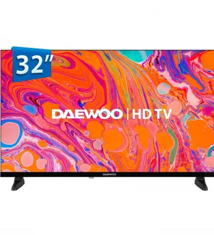 Daewoo 32-inch HD LED Smart TV with wireless HDR10, direct-LED display, suitable for home entertainment and video streaming.