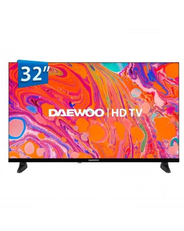Daewoo 32-inch HD LED Smart TV with wireless HDR10, direct-LED display, suitable for home entertainment and video streaming.