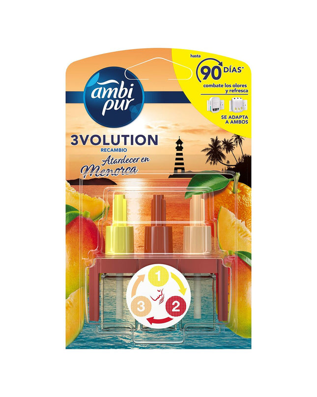Ambi Pur luchtverfrisser navulling voor elektrische diffuser, Atardecer en Menorca, 20 ml, huisdecoratie en geursysteem.