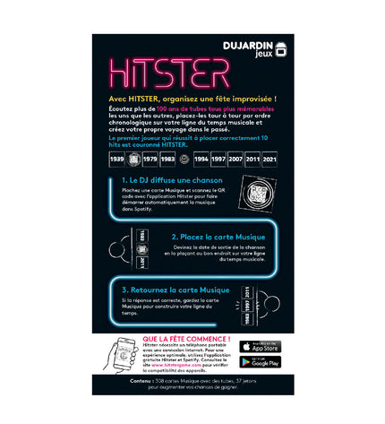 Dujardin Hitster board game from the speelgoed en games category, featuring colorful game components and packaging.