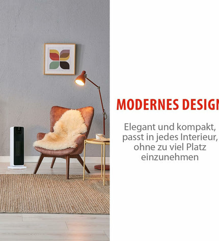 Alpina portable air conditioner and heater for home and cooking, with digital display and adjustable vents.