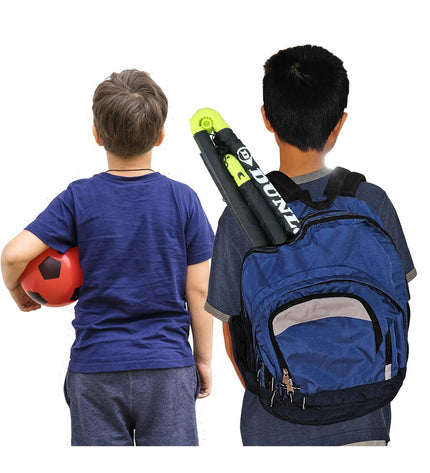 Dunlop Mini Black Foldable Soccer Goals set up on grass for outdoor football practice or games.
