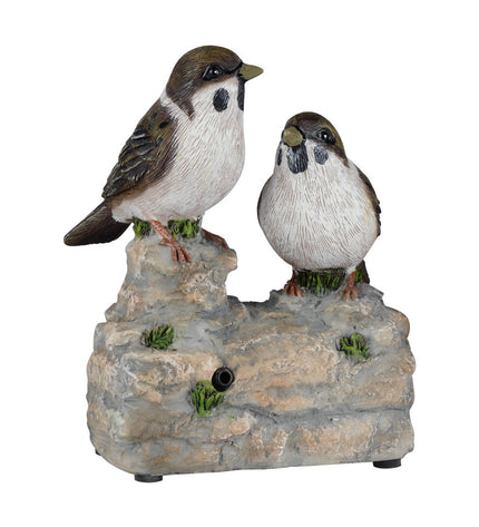 Colorful outdoor garden figure by Progarden featuring a bird design made of durable polypropyleen with sound features.
