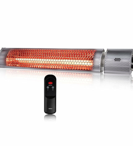 Alpina grey portable heater for home and kitchen use, compact design with control panel and vents for efficient heating.