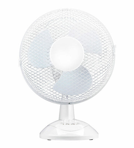 Lifetime white portable table fan, 22W, 27x21x35.2 cm, ideal for home cooling and comfort.
