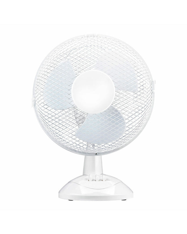 Lifetime white portable table fan, 22W, 27x21x35.2 cm, ideal for home cooling and comfort.