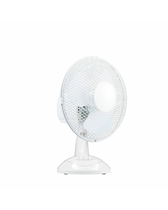 Lifetime Tafelventilator in white, compact portable fan with 22W power, measuring 27x21x35.2 cm, for home and kitchen use.