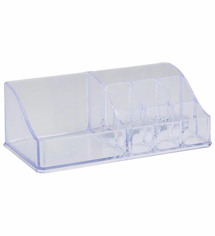 Touch of Beauty acrylic make-up organizer with 8 compartments, perfect for bathroom or home use, holding cosmetics and beauty tools.