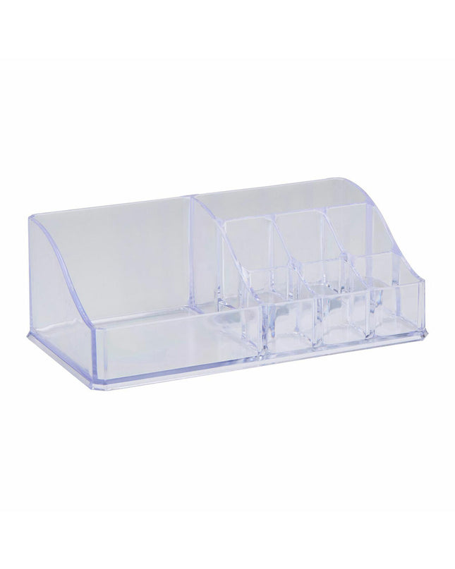 Touch of Beauty acrylic make-up organizer with 8 compartments, perfect for bathroom or home use, holding cosmetics and beauty tools.