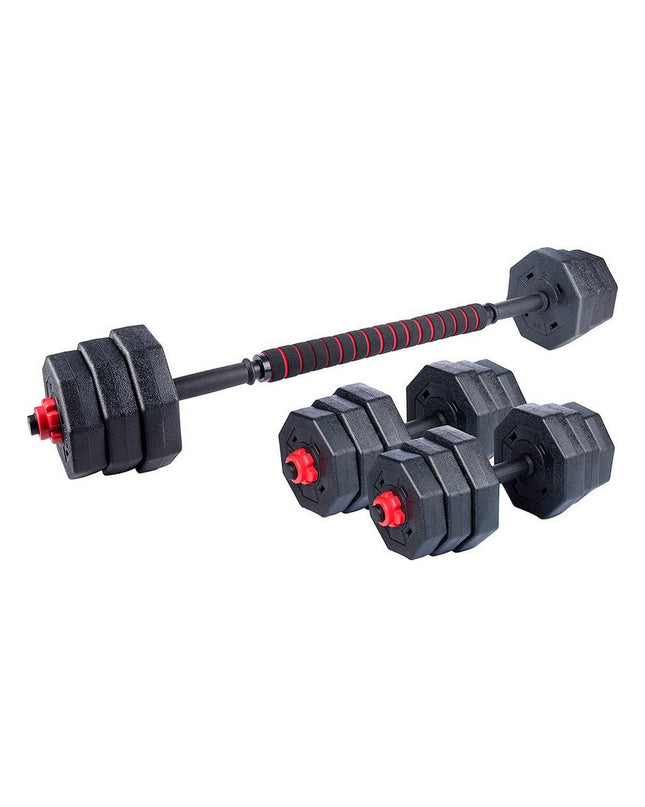 Umbro adjustable dumbbells complete 19-piece fitness kit with weights and accessories for strength training and outdoor workouts.