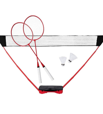 Donnay badminton set with five outdoor sports equipment pieces, including rackets and shuttlecocks, for outdoor play.