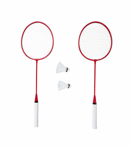 Donnay badminton set with 5 pieces including rackets, shuttlecocks, and net for outdoor sports and recreation.